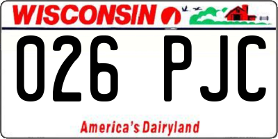 WI license plate 026PJC