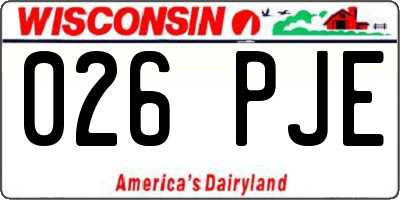 WI license plate 026PJE