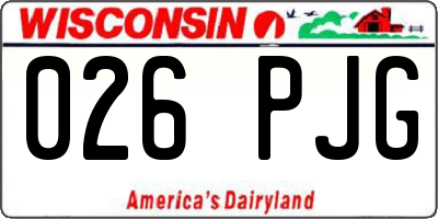WI license plate 026PJG
