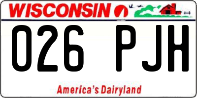 WI license plate 026PJH