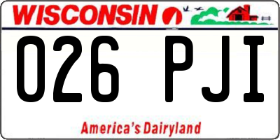 WI license plate 026PJI