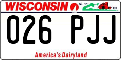 WI license plate 026PJJ