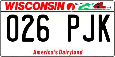 WI license plate 026PJK