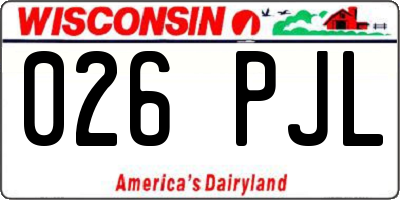 WI license plate 026PJL