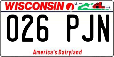 WI license plate 026PJN