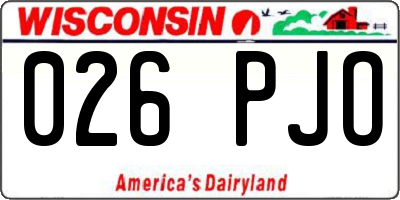 WI license plate 026PJO