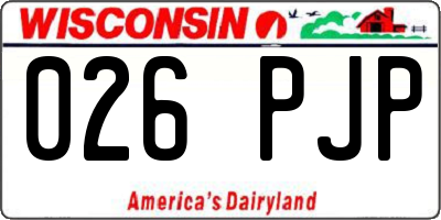 WI license plate 026PJP