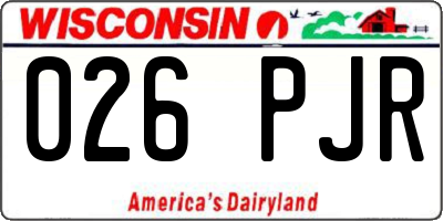 WI license plate 026PJR