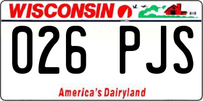 WI license plate 026PJS
