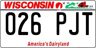 WI license plate 026PJT