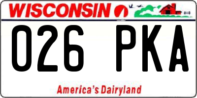 WI license plate 026PKA