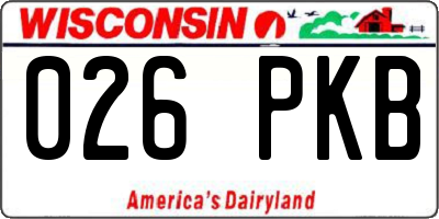 WI license plate 026PKB