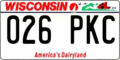 WI license plate 026PKC