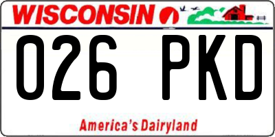 WI license plate 026PKD