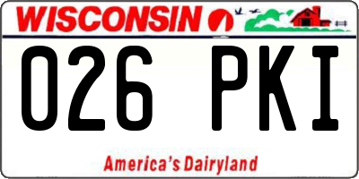 WI license plate 026PKI