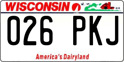 WI license plate 026PKJ