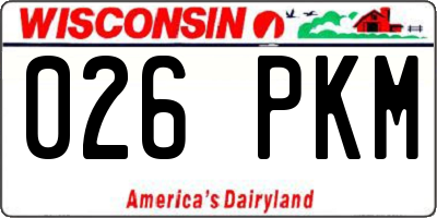 WI license plate 026PKM