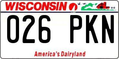WI license plate 026PKN
