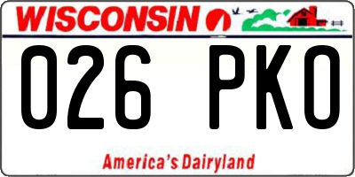 WI license plate 026PKO