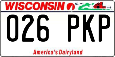 WI license plate 026PKP