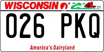 WI license plate 026PKQ