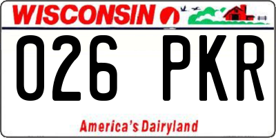 WI license plate 026PKR