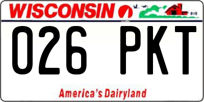 WI license plate 026PKT