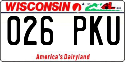 WI license plate 026PKU