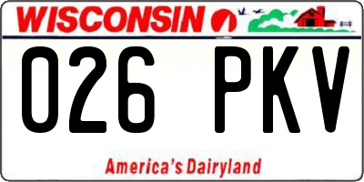 WI license plate 026PKV