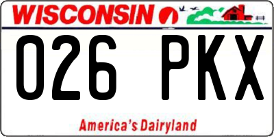 WI license plate 026PKX