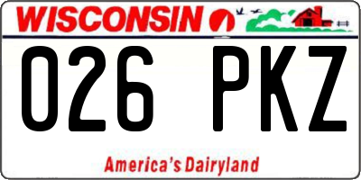 WI license plate 026PKZ