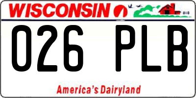 WI license plate 026PLB