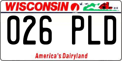 WI license plate 026PLD