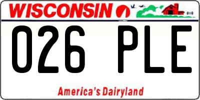 WI license plate 026PLE