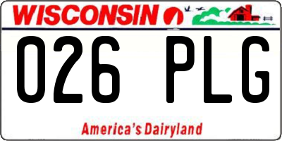 WI license plate 026PLG