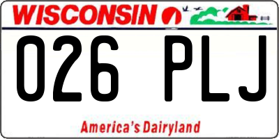 WI license plate 026PLJ