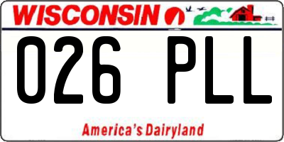 WI license plate 026PLL