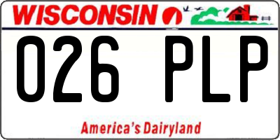 WI license plate 026PLP