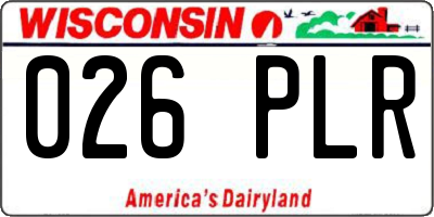 WI license plate 026PLR