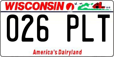 WI license plate 026PLT