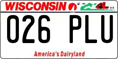 WI license plate 026PLU