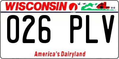 WI license plate 026PLV