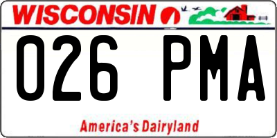 WI license plate 026PMA