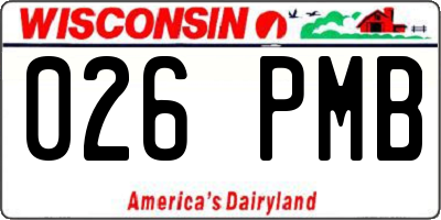 WI license plate 026PMB