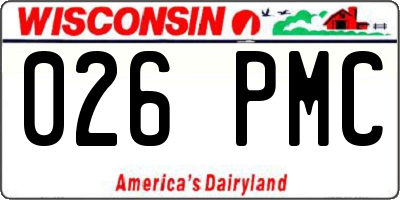 WI license plate 026PMC