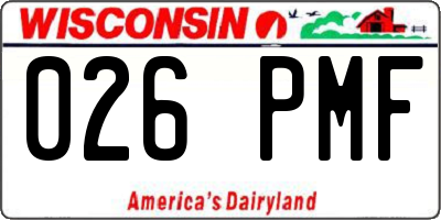 WI license plate 026PMF