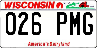 WI license plate 026PMG