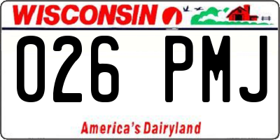 WI license plate 026PMJ