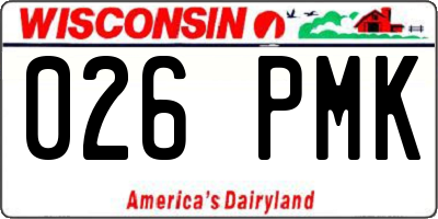 WI license plate 026PMK