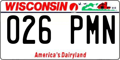 WI license plate 026PMN